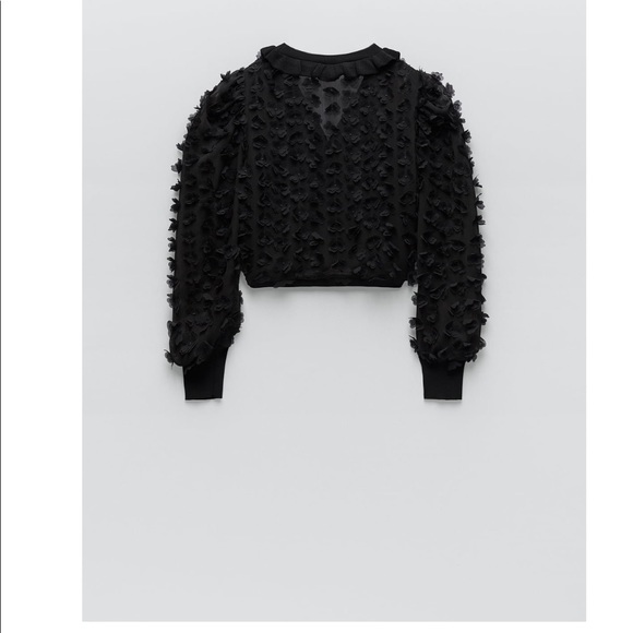 ZARA NWT TEXTURED FLORAL APPLIQUÉ JACKET 🌸 - Picture 5 of 7